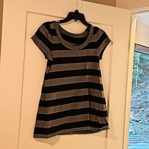 Gray and black striped top